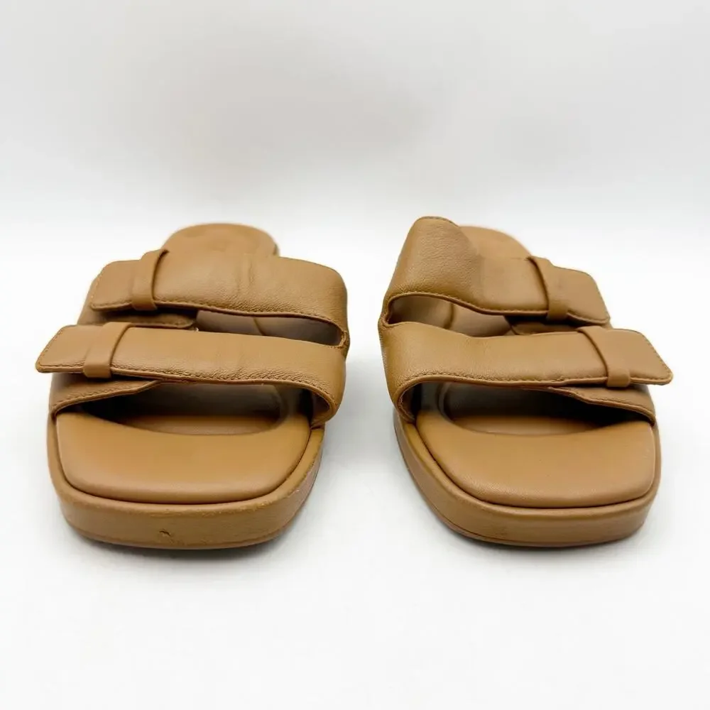 Vince Womens Rhode-B Slide Sandals US 6 M EU 36 Tan Leather EUC
